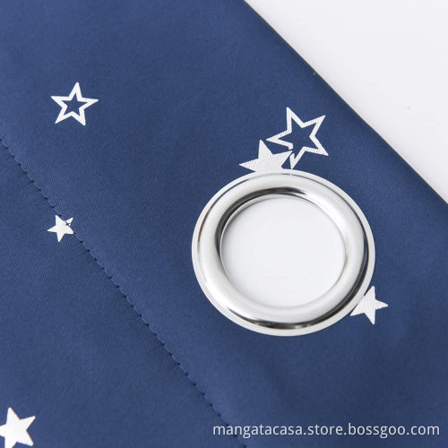 Navy Blue printed Blackout Curtains